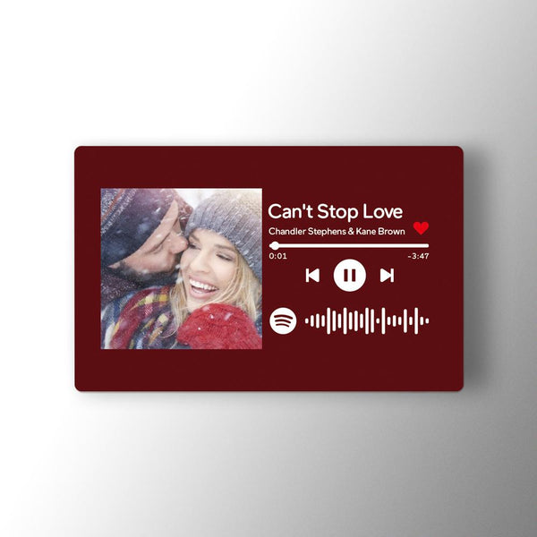 Custom Spotify Music Code Wallet Card Personalized Message Card Crimson - Myphotomugs