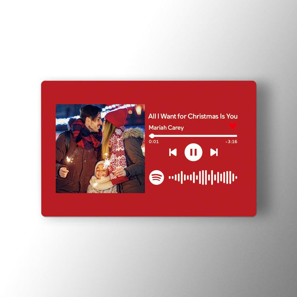 Custom Spotify Music Code Wallet Card Personalized Message Card Red - Myphotomugs