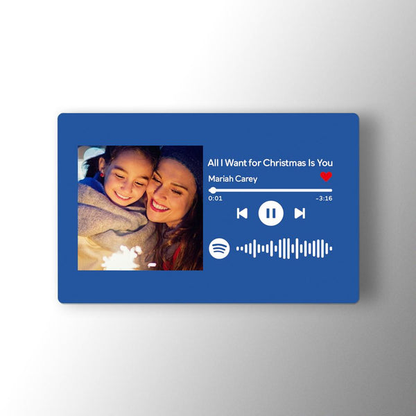 Custom Spotify Music Code Wallet Card Personalized Message Card Blue - Myphotomugs