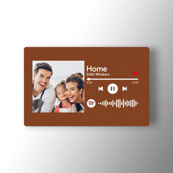 Custom Spotify Music Code Wallet Card Personalized Message Card Brown - Myphotomugs