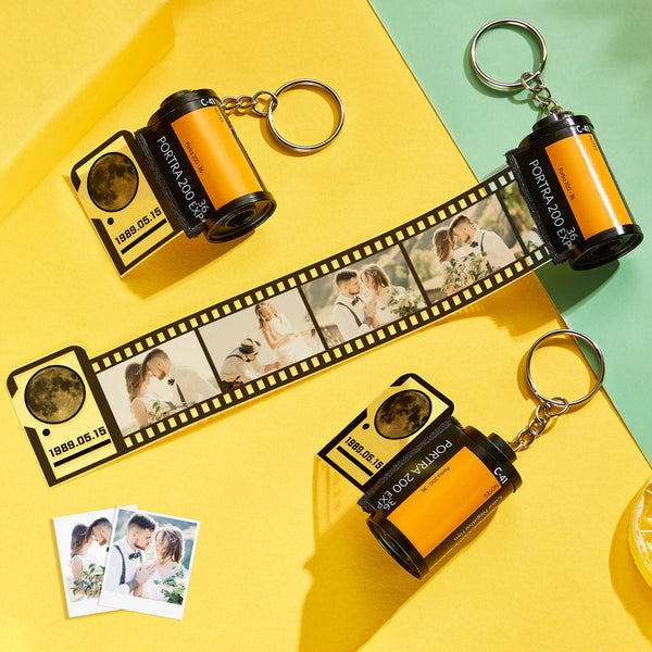 Custom Film Roll Keychain the Moon on the Day You were Born Photo Gifts - Myphotomugs