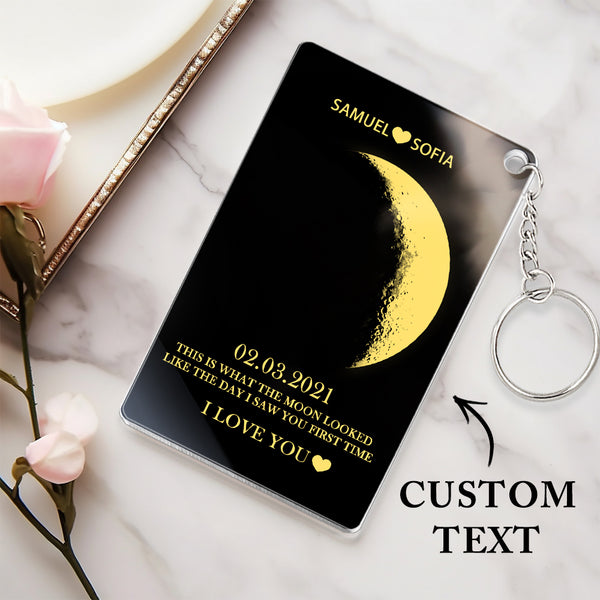 Custom Moon Phase Acrylic Keychain Gifts for Her - Myphotomugs