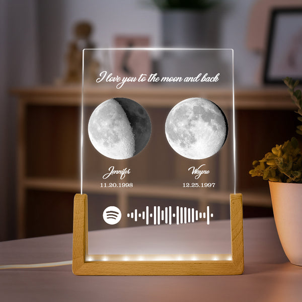 Custom Moon Phases Birth Moon Night Light Special Gifts for Lovers - Myphotomugs