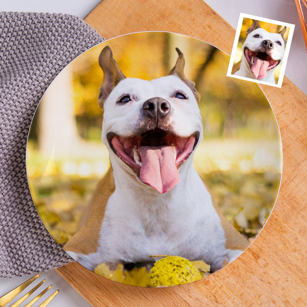Mother's Day Gifts Personalized Dinner Plate Custom Photo Ceramics Dinner Plate Tableware With Pet