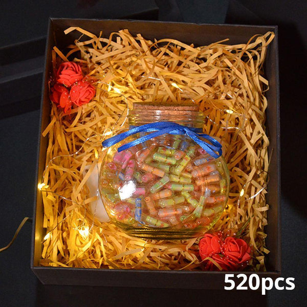 520pcs DIY Glow Mini Shaped Message Capsule Letter in a Bottle with Box - Myphotomugs