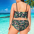 Best Plus Size Swimwear Face Swimsuit Custom Ruffle Bikini with Face High Waisted - Leaves & Flamingo
