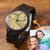 custom-men's Engraved Wooden Photo Watch All Black Ebony 45mm
