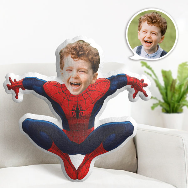 Custom Face Pillow Personalized Photo Pillow Squatting Spiderman MiniMe Pillow Gifts for Kids