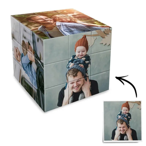 Custom Multiphoto Cube Custom Photo Rubic's Cube Personalized Six Pictures 3x3 Cube Gifts For Father