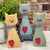 Wooden Couple Cat Home Decor Tall Skinny Cat Figurines Valentine's Day Gift for Couple