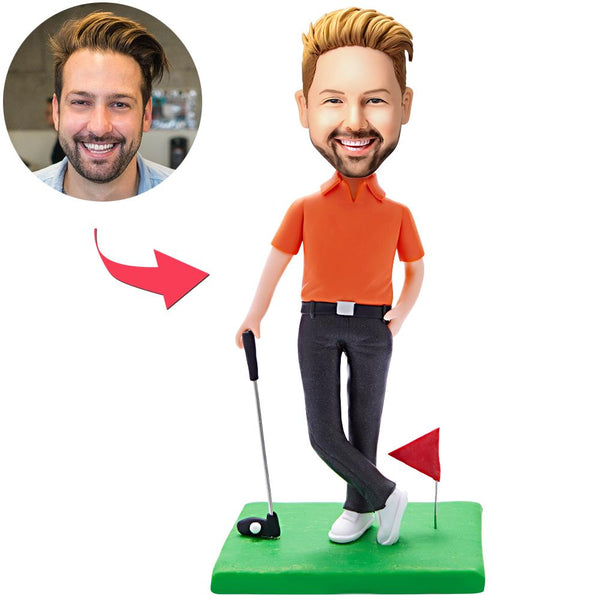 Custom Bobblehead Golf Course Man With Engraved Text - Myphotomugs