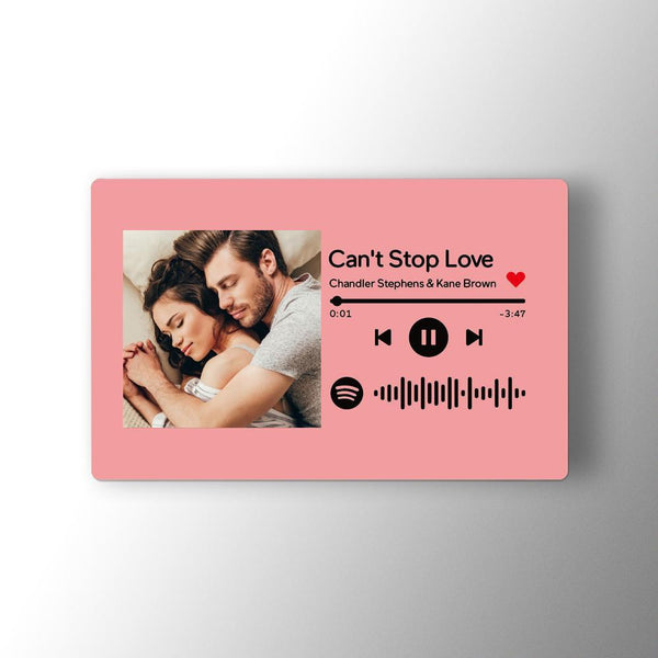 Custom Spotify Music Code Wallet Card Personalized Message Card Pink - Myphotomugs