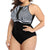 Plus Size Stripe Lace Backless Swimsuit Sexy Swimsuit