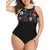Plus Size Flowers Print Lace Backless Swimsuit Sexy Swimsuit