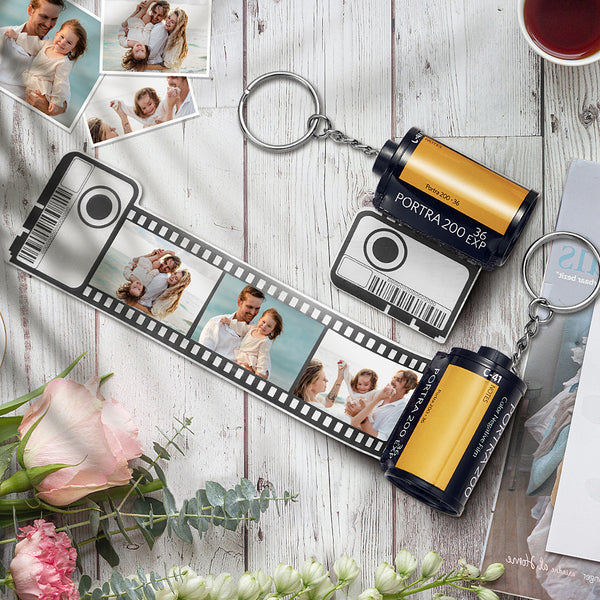 Custom Camera Roll Customizable Film Roll Keychain Romantic Customized Gifts for Family