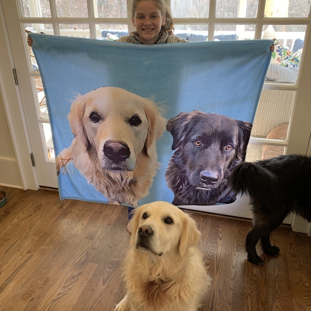 Custom Dog Blankets Personalized Pet Photo Blankets Painted Art Portrait Fleece Blanket Best Gift about He Walked Away