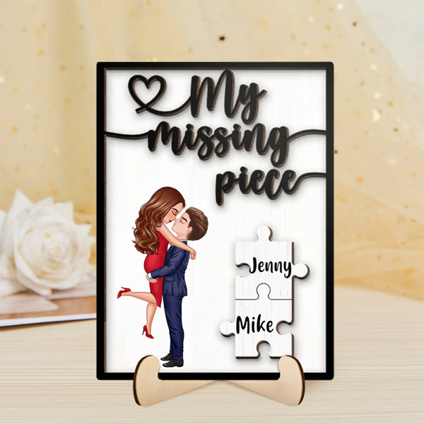 My Missing Piece Custom Couples Gifts for Her/Him Personalized Wooden Plaque