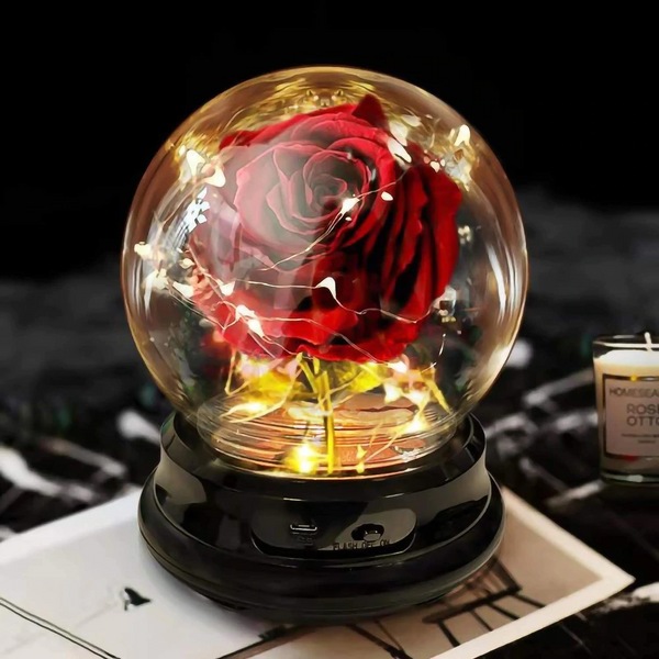 Mother's Day Gifts Glass Cover Lamp That Emulates Flower Rose Glass Cover Lamp Foil Atmosphere