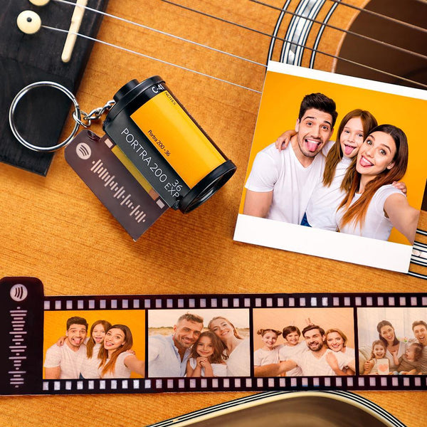 Personalized Spotify Code Camera Roll Keychain Kodak Multiphoto for Family 5-20 Pictures