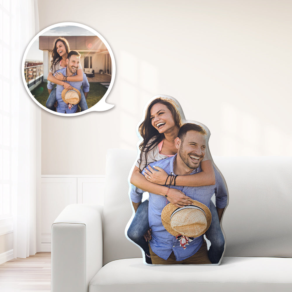 Gifts For Her Custom Couple Pillow, Personailzed Face Pillow, 3D Portrait Pillow Valentine's Day Gifts