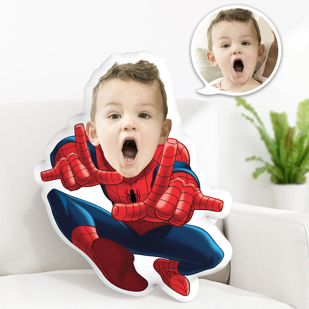 Custom Body Pillow Face Pillow Personalized Spiderman Pillow With Face Gifts for Kids - Myphotomugs