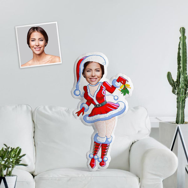 Christmas Gifts Custom Pillow My Face Body Pillow MiniMe Personalized Photo Pillow Christmas Girl In Red Boots Throw Pillow For Amazing Christmas Gift