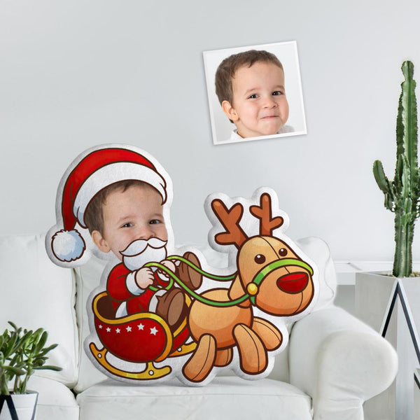 Christmas Gifts Custom Pillow My Face Body Pillow MiniMe Personalized Photo Pillow Baby Riding A Christmas Carriage Funny Christmas Gift For Kids