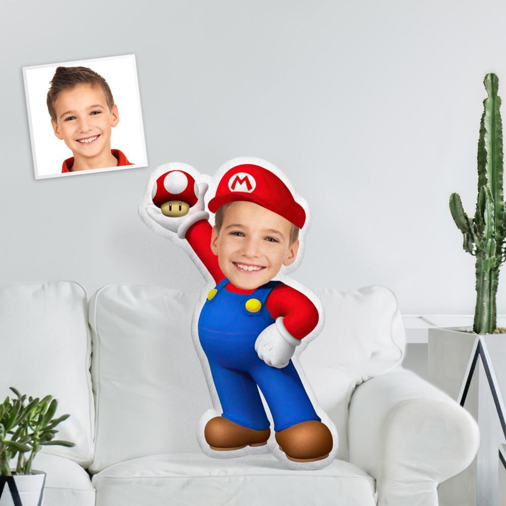 Face Dolls Personalized Photo My face on Pillows Custom Minime Throw Pillow Mario Winning Throw Pillow The Most Funny Gift