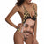 One Piece Swimsuit Face Swimsuit Custom Bathing Suit V-Neck with Face - Leopard