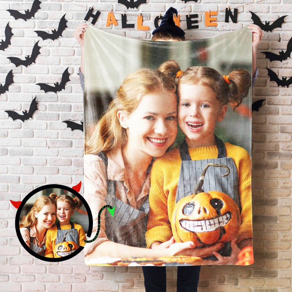 Halloween Gifts Personalized Photo Blanket Custom Picture Blanket Best Gift for Family