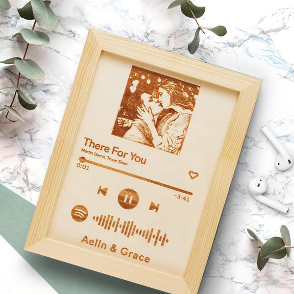 Personalized Spotify Frame Custom Spotify Code Music Frame Engraved Wooden Frame Gift for Couple