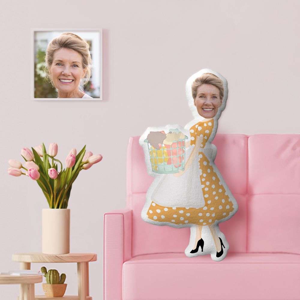 Mother's Day Gifts Custom Face Minime Throw Pillow Custom Personalized Pillow Gifts
