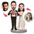 Couples in Wedding Dresses Custom Bobblehead With Engraved Text