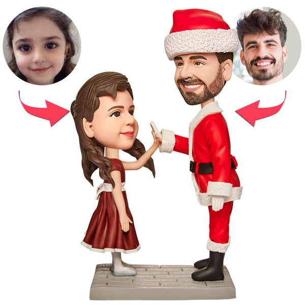 Christmas Gift Happy Hand Clapping Custom Bobblehead with Engraved Text - Myphotomugs