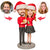 Christmas Gift Couples Taking Photos Custom Bobblehead with Engraved Text - Myphotomugs