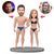 Valentines Gift Bikini Couple Custom Bobblehead with Engraved Text - Myphotomugs
