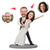 Groom Holding Bride Dance Wedding Custom Bobblehead with Engraved Text - Myphotomugs