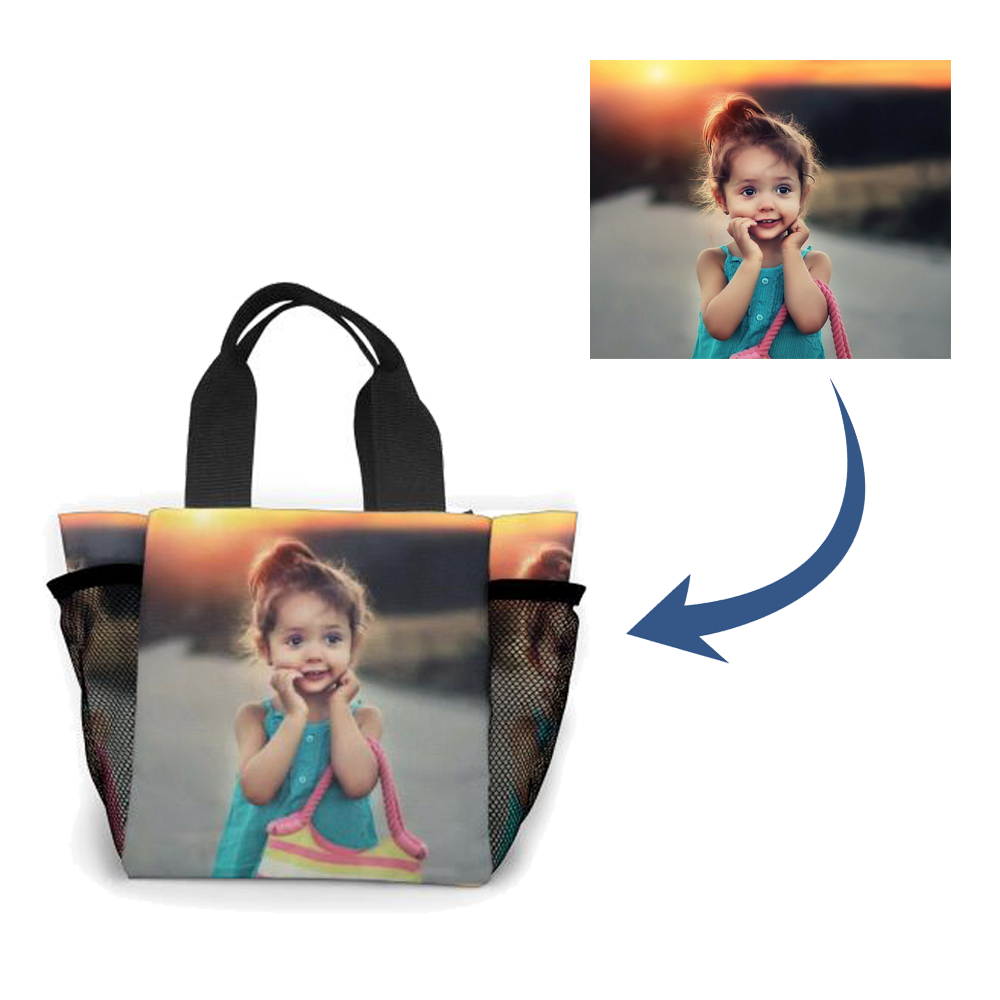Personalized photo Hand bag, Customized Lunch Bag