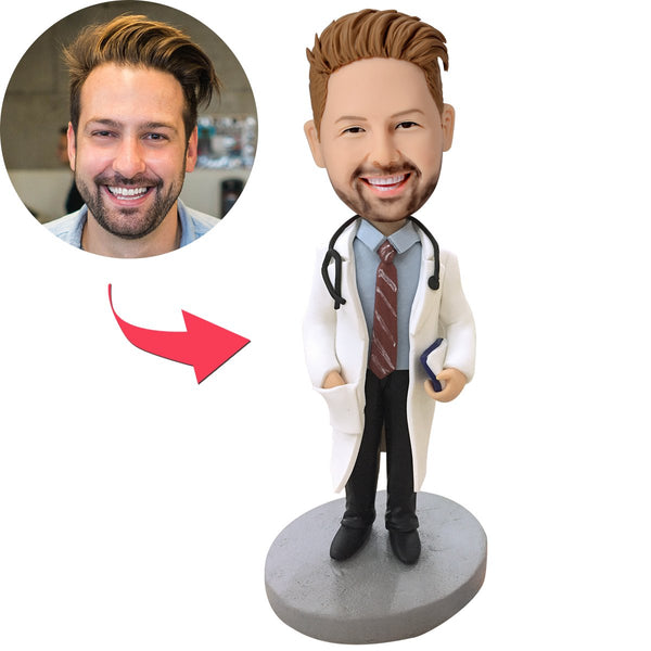 Doctor Christmas Gifts Doctor With Stethoscope Custom Bobblehead With Engraved Text for Christmas
