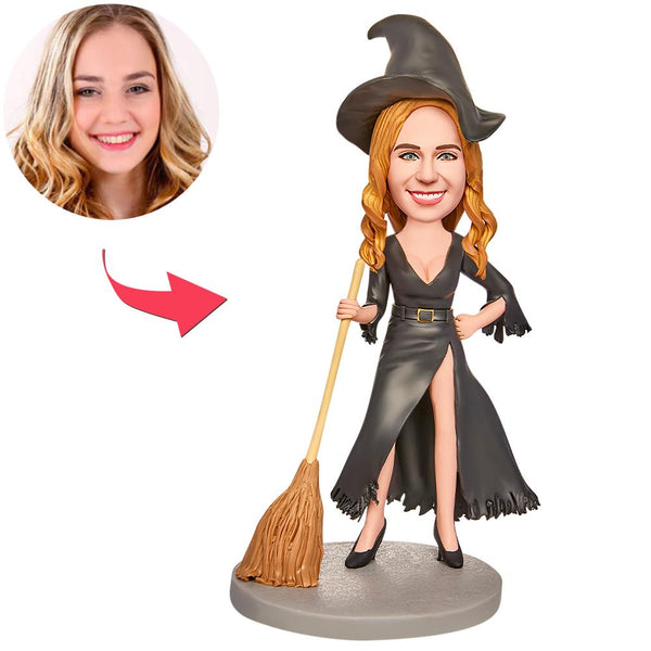 Halloween Sexy Witch Custom Bobblehead with Engraved Text - Myphotomugs