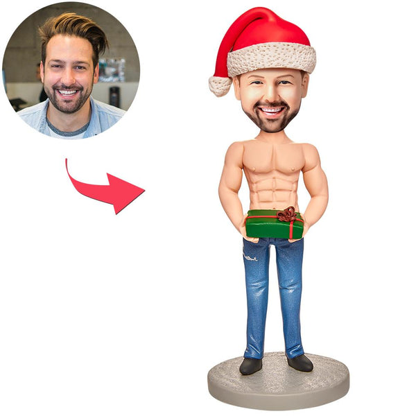Christmas Gift a Strong Muscular Man Custom Bobblehead with Engraved Text - Myphotomugs