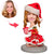 Christmas Gift Sexy Girl with Gift Box Custom Bobblehead with Engraved Text - Myphotomugs