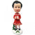 Christmas Gift Little Girl with Gift Custom Bobblehead With Engraved Text