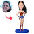 Wonder Woman Comic Strip Beautiful Custom Bobblehead With Engraved Text