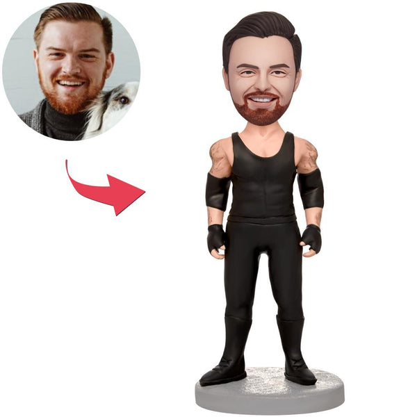 Muscular Man With Tattoos Engraved Text Custom Bobblehead