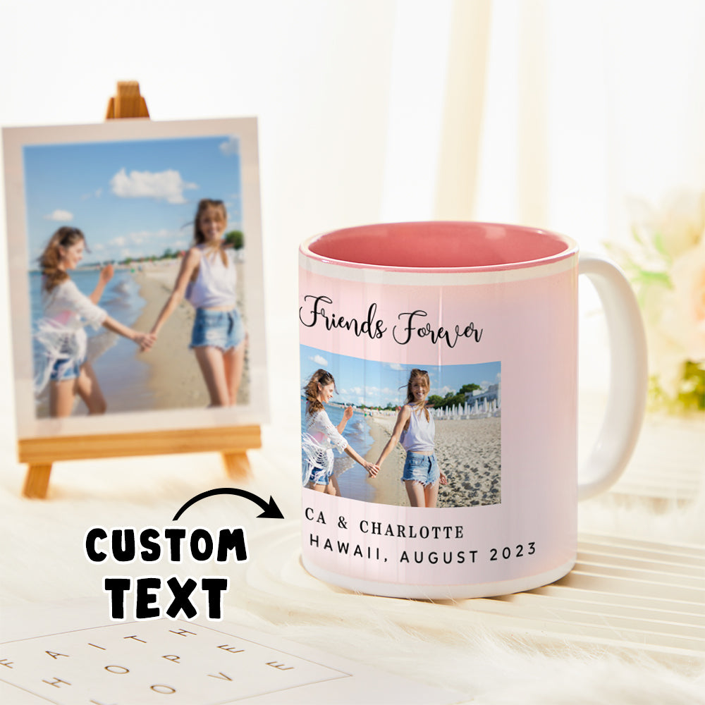 Custom Photo Pink Mug With Text Creative Coffee Mug Gifts for Women - Myphotomugs