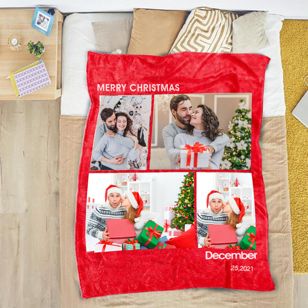 Christmas Gifts Custom Blanket with Photos Custom Blankets Personalized Photo Blankets Custom Collage Blankets with Multiple Photos