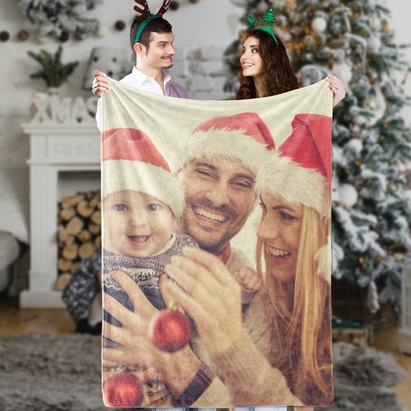 Christmas Gifts For Family Custom Photo Blankets Personalized Fleece Blankets Wedding