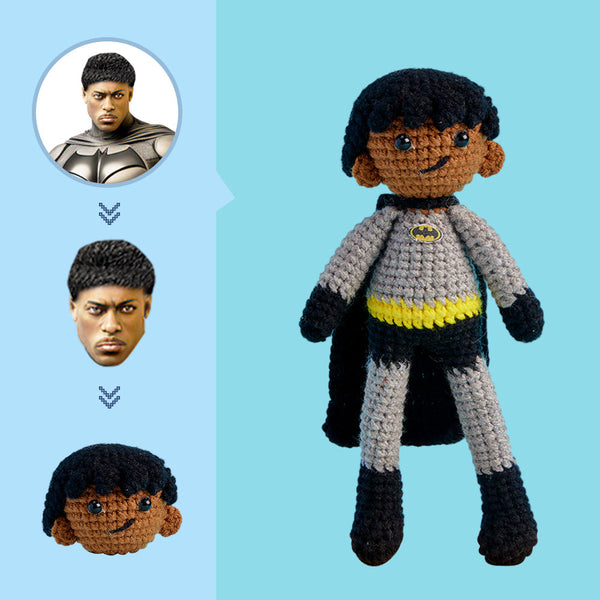 Custom Face Crochet Doll Personalized Handwoven Mini Dolls Gifts - Batman - Myphotomugs