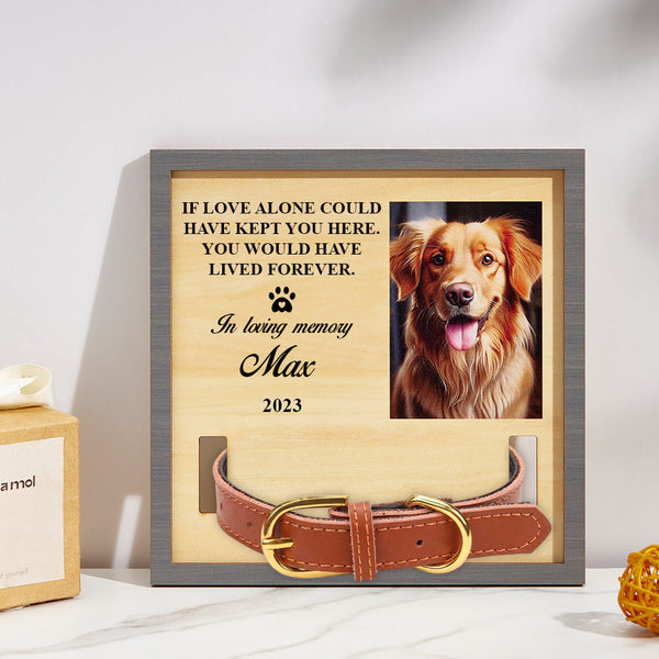 Custom Photo Memorial Standing Frame Pet Loss Gift Pet Collar Holder Dog Bereavement for Pet Owner - Myphotomugs
